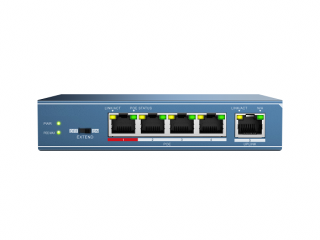 DS-S504P(B), коммутатор с питанием POE