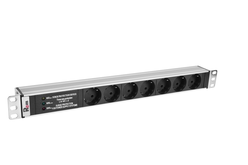 R-10-7S-FI-440-Z, блок силовых розеток 19" без шнура