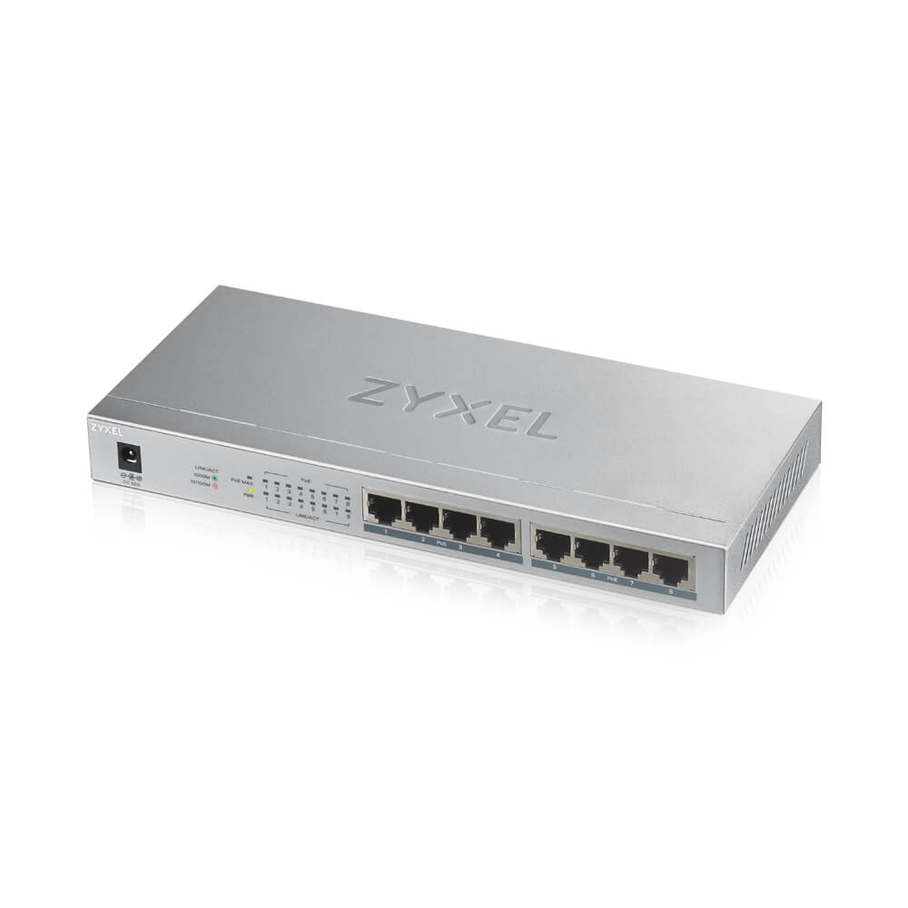 GS1008HP-EU0101F, коммутатор сетевой PoE неуправляемый