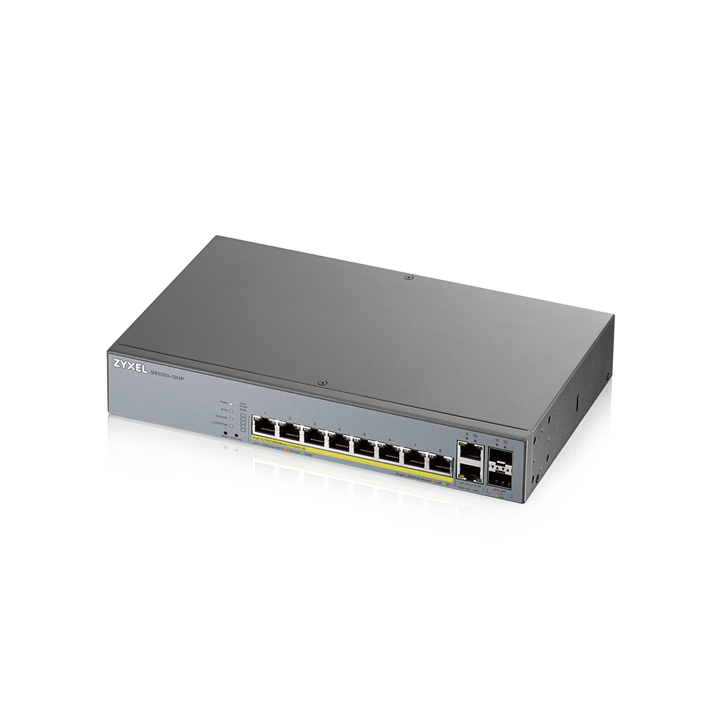 GS1350-12HP-EU0101F, коммутатор сетевой PoE управляемый L2
