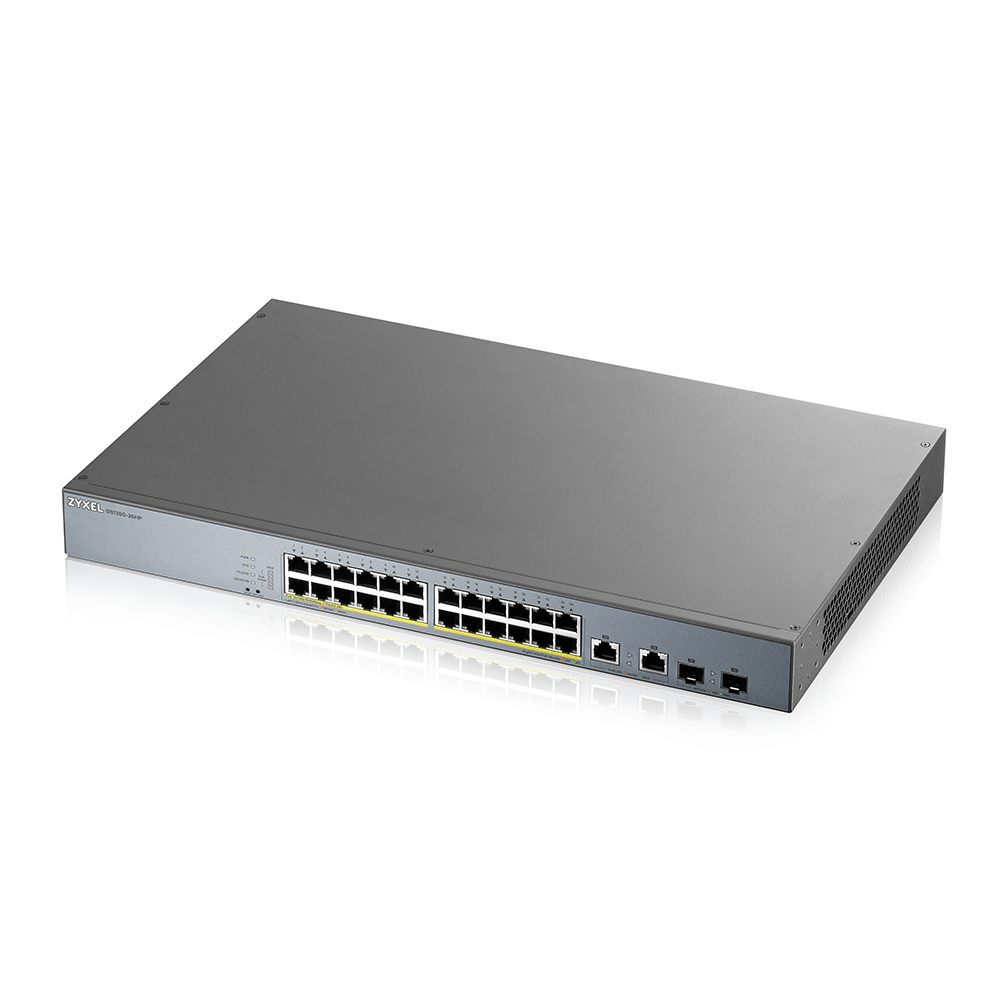 GS1350-26HP-EU0101F, L2 коммутатор PoE+ для IP-видеокамер rack 19"