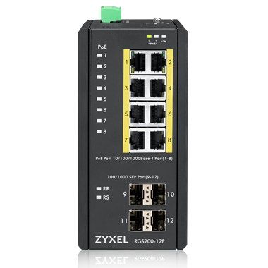 RGS200-12P-ZZ0101F, промышленный L2 PoE+ коммутатор