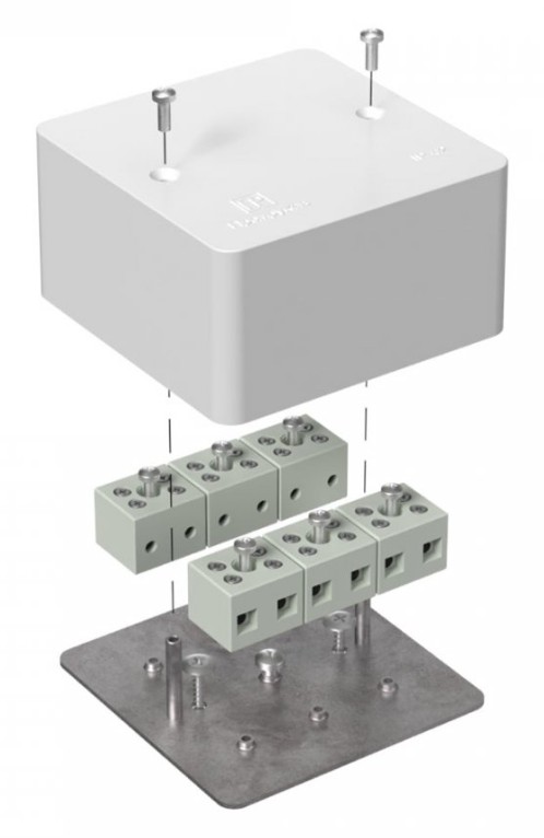 Коробка огнестойкая для кабель-канала Е15-Е120 RAL9003 103х103х45 (40-0470-FR2.5-12) (Промрукав)