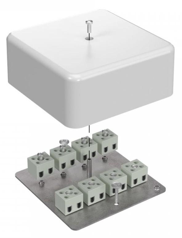 Коробка огнестойкая для кабель-канала Е15-Е120 RAL9003 103х103х45 (40-0470-FR6.0-16) (Промрукав)
