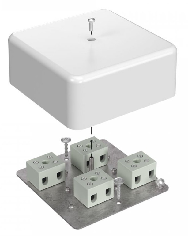 Коробка огнестойкая для кабель-канала Е15-Е120 RAL9003 103х103х45 (40-0470-FR6.0-8) (Промрукав)