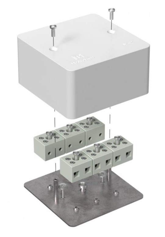 Коробка огнестойкая для кабель-канала Е15-Е120 RAL9003 85х85х45 (40-0460-FR2.5-12) (Промрукав)
