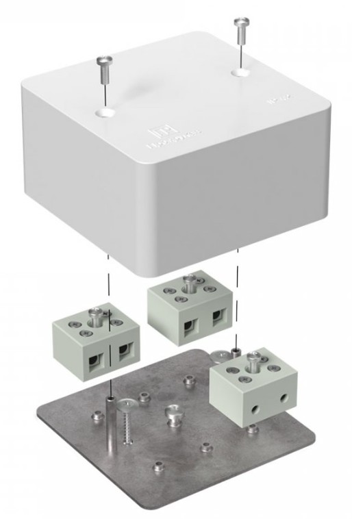 Коробка огнестойкая для кабель-канала Е15-Е120 RAL9003 85х85х45 (40-0460-FR2.5-6) (Промрукав)