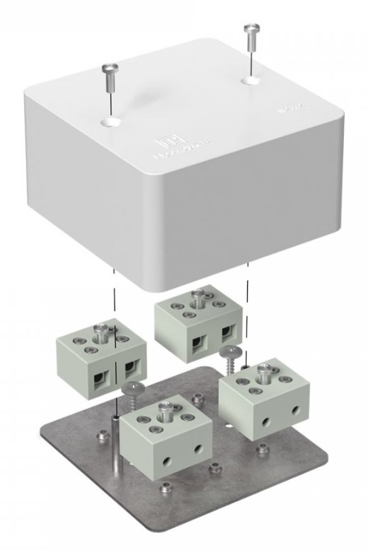 Коробка огнестойкая для кабель-канала Е15-Е120 RAL9003 85х85х45 (40-0460-FR2.5-8) (Промрукав)