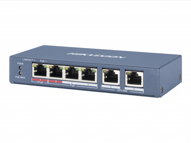 DS-3E0106P-E/M, коммутатор с питанием POE