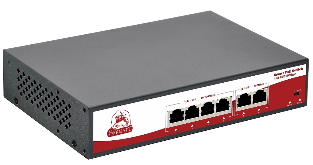 SR-PS0420FBL, коммутатор с питанием по PoE