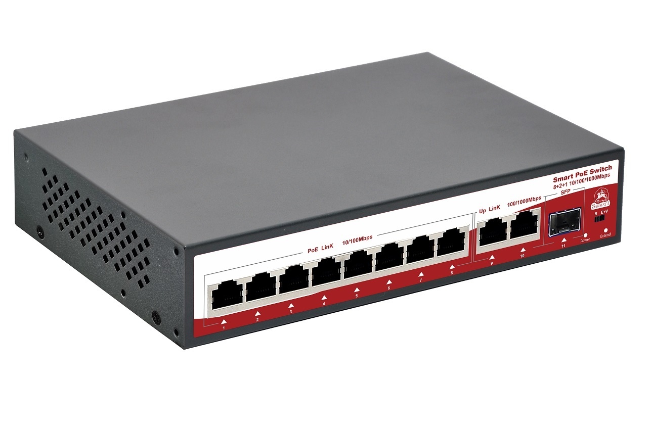 SR-PS0821GBL, коммутатор с питанием по PoE