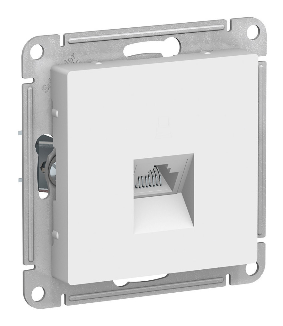 AtlasDesign розетка компьютерная RJ45, кат.5Е, 1-местная, скрытой установки, механизм, белый (ATN000183)