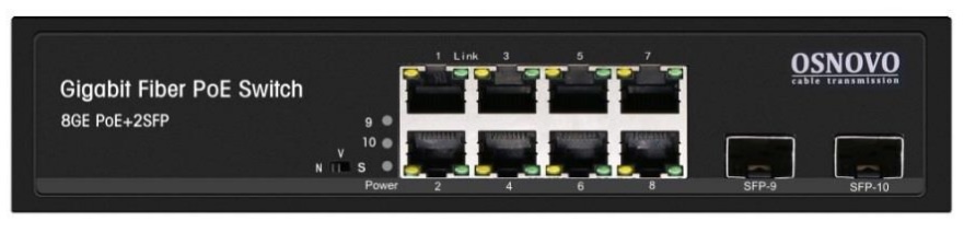 SW-80802(150W), промышленный PoE коммутатор Gigabit Ethernet на 10 портов