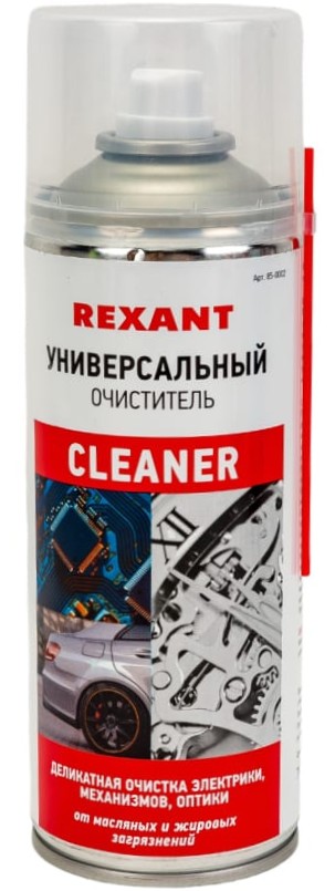 Очиститель универсальный CLEANER, REXANT, 400 мл, аэрозоль (85-0002), баллон с очистителем