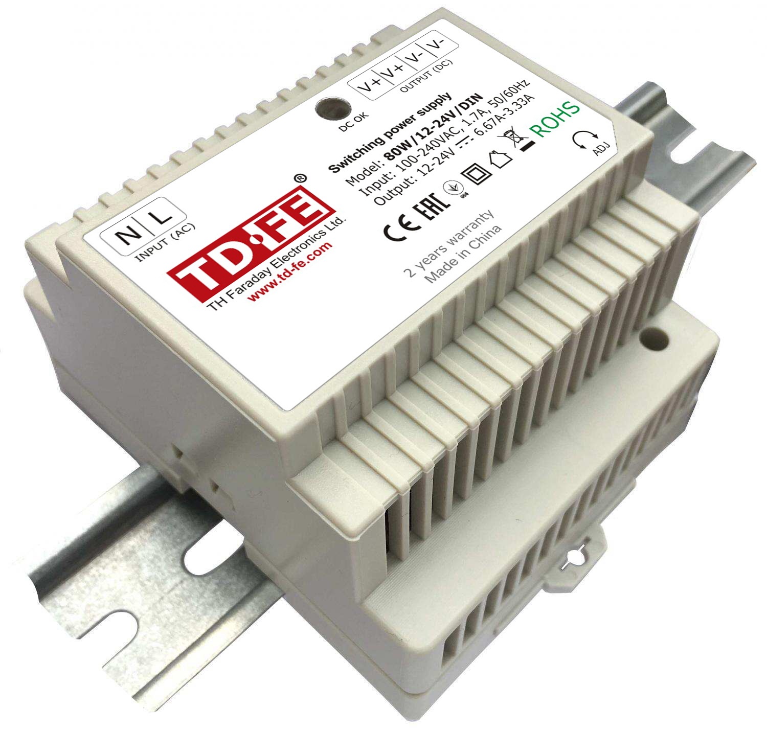 80W/12-24V/DIN, источник вторичного электропитания