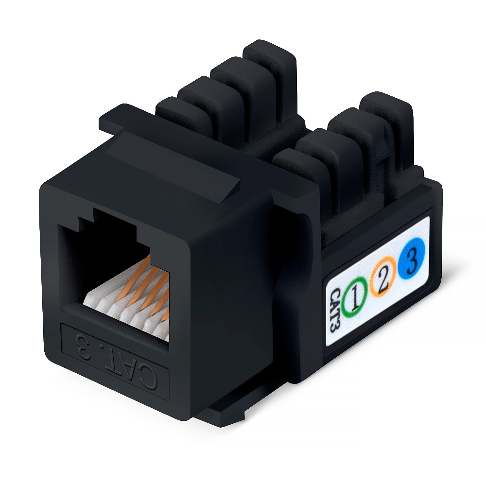 KJ-RJ12-90-BK (9481c), вставка Keystone Jack