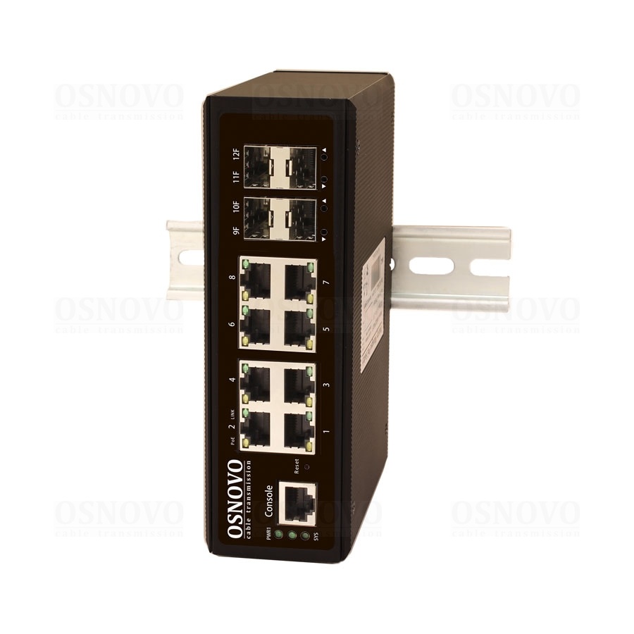 SW-70804/IL, промышленный коммутатор Gigabit Ethernet на 12 портов