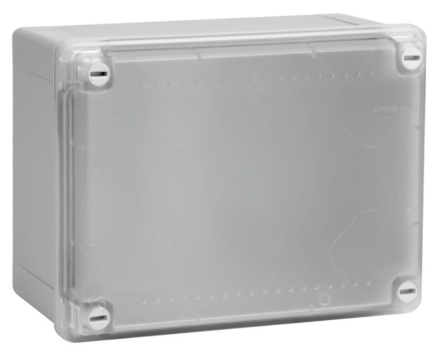 Коробка ответвительная с гладкими стенками и прозрачной крышкой, IP56, 240х190х90 (54220)