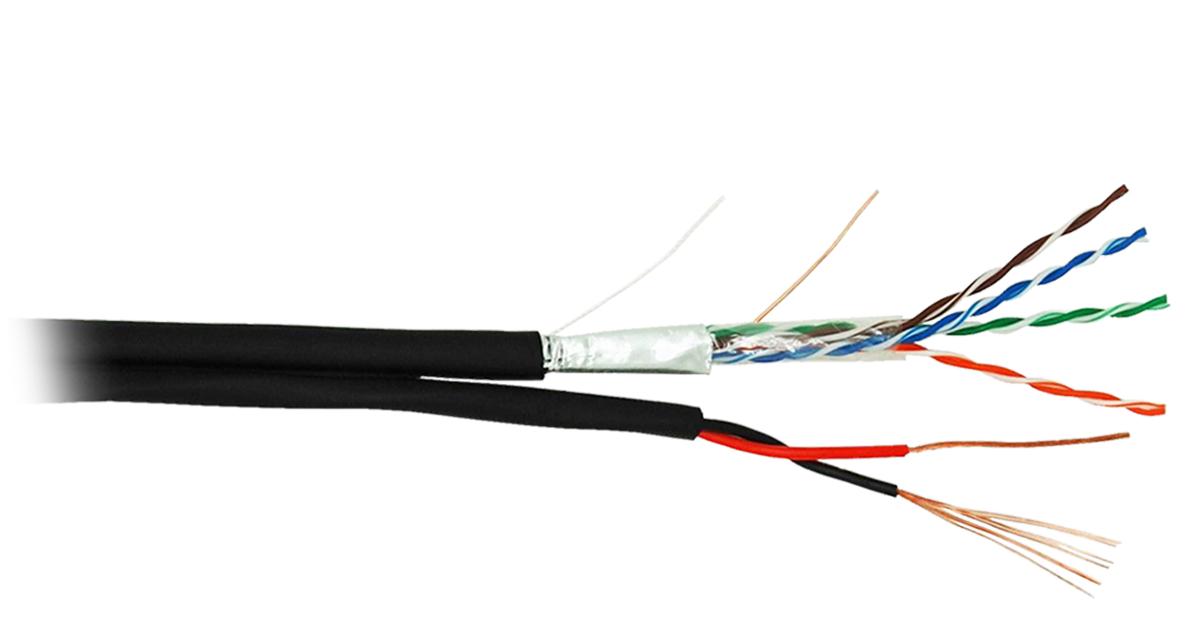 F/UTP 4pair, Cat5e, Out, PVC+PWR (EC-UF004-5E-PC075-PE-BK), кабель «витая пара» (LAN) для структурированных систем связи