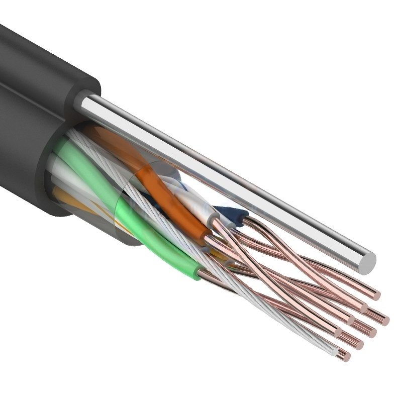 U/UTP 4PR 24AWG CAT5e 305м OUTDOOR+ТРОС*1 REXANT (01-0046), кабель «витая пара» (LAN) для структурированных систем связи