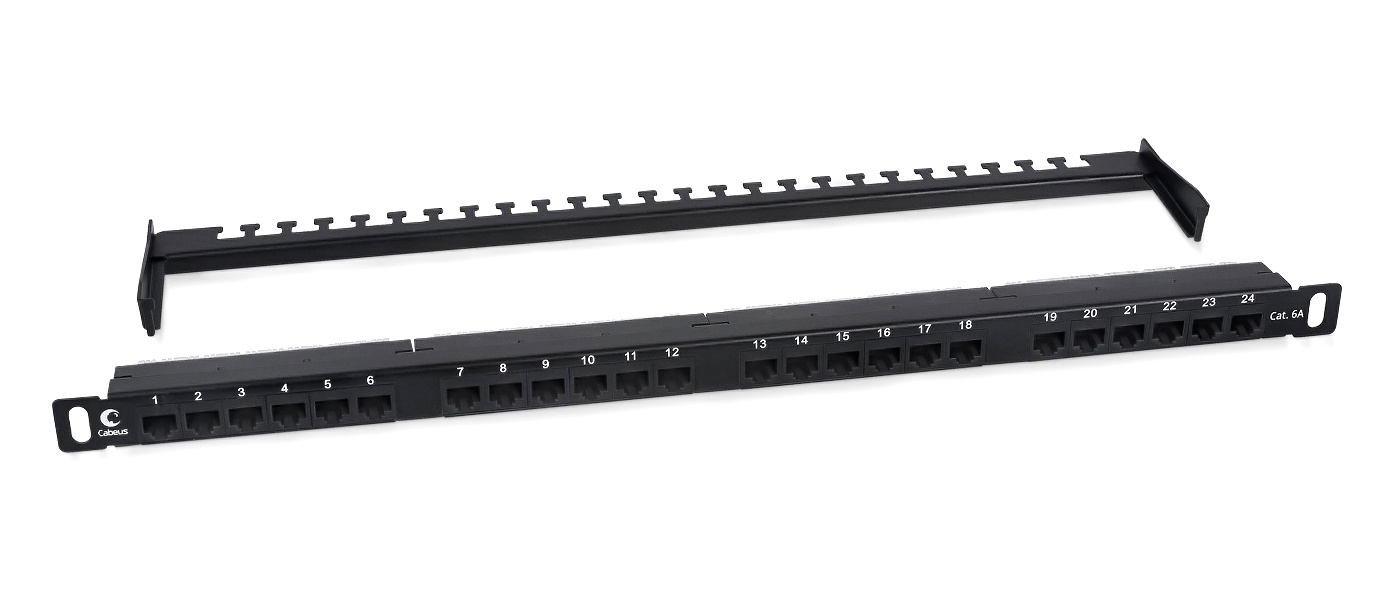 PLHD-24-Cat.6a-Dual-180-0,5U (9665c), патч-панель 19"