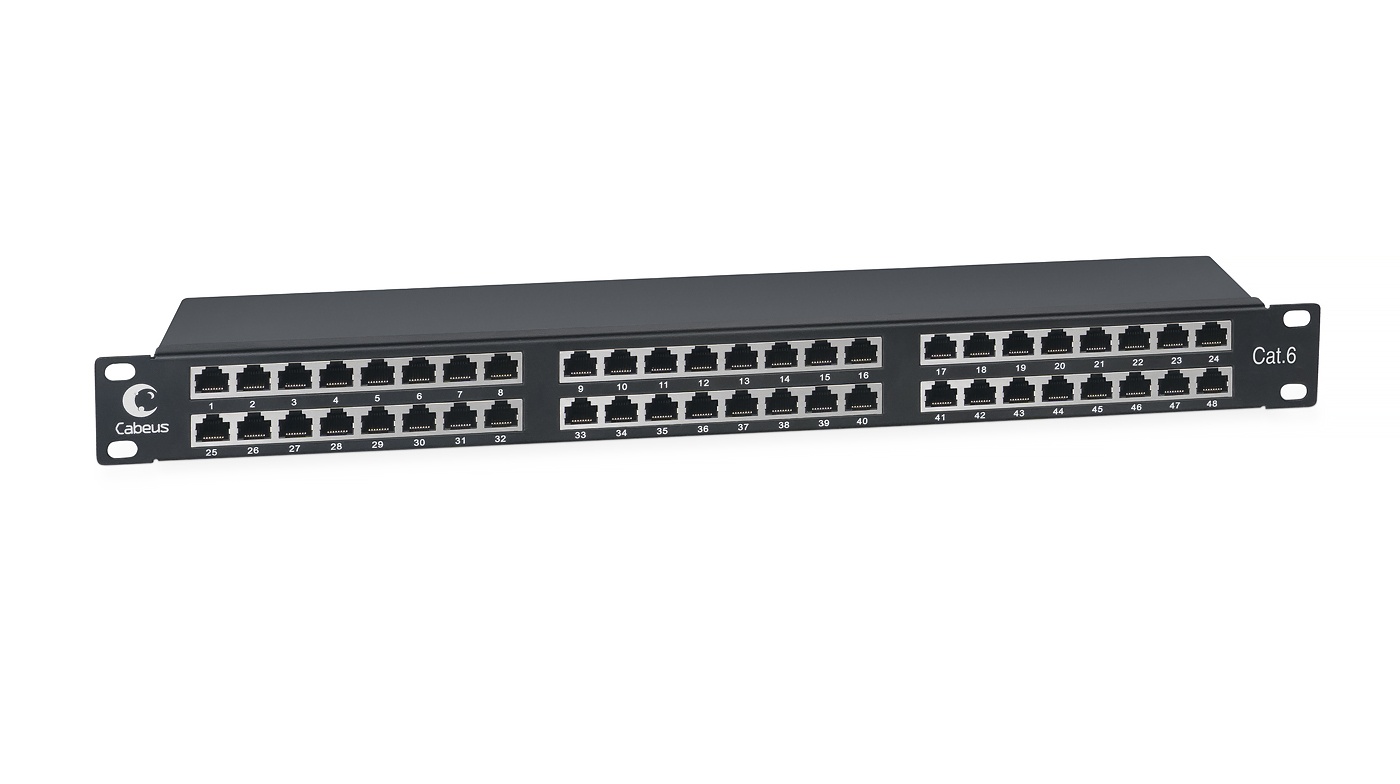 PLHD-48-Cat.6-SH-Dual IDC-1U (8891c), патч-панель 19"