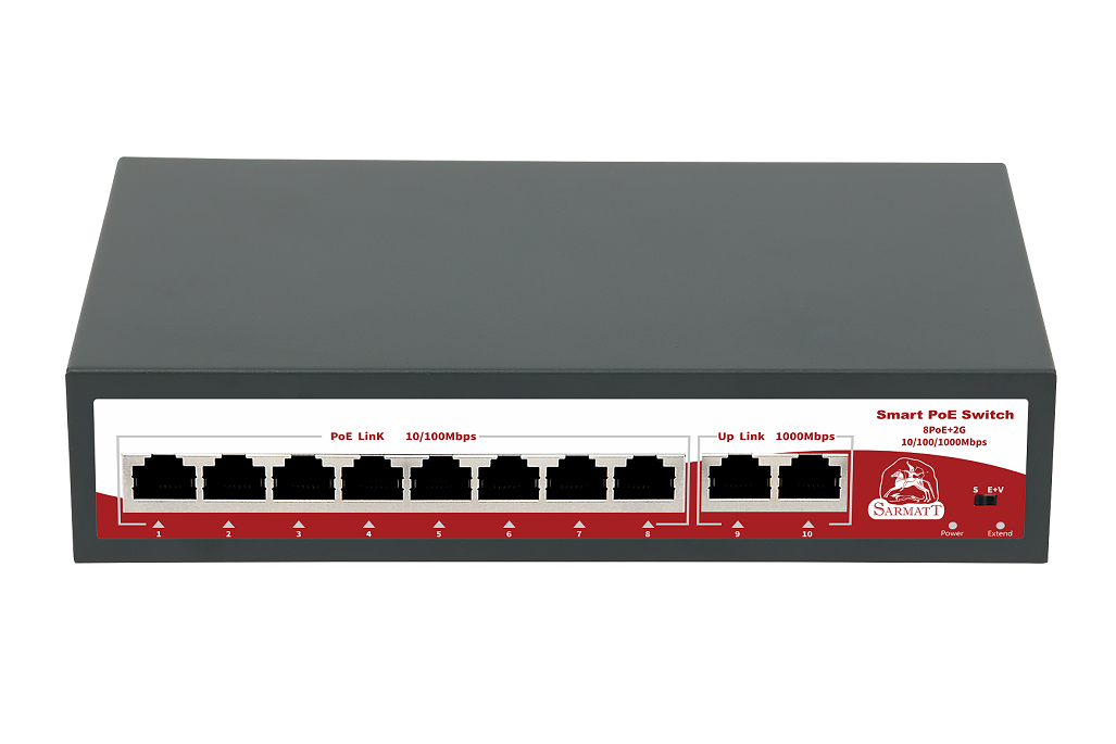 SR-PS0820GBL, коммутатор с питанием по PoE