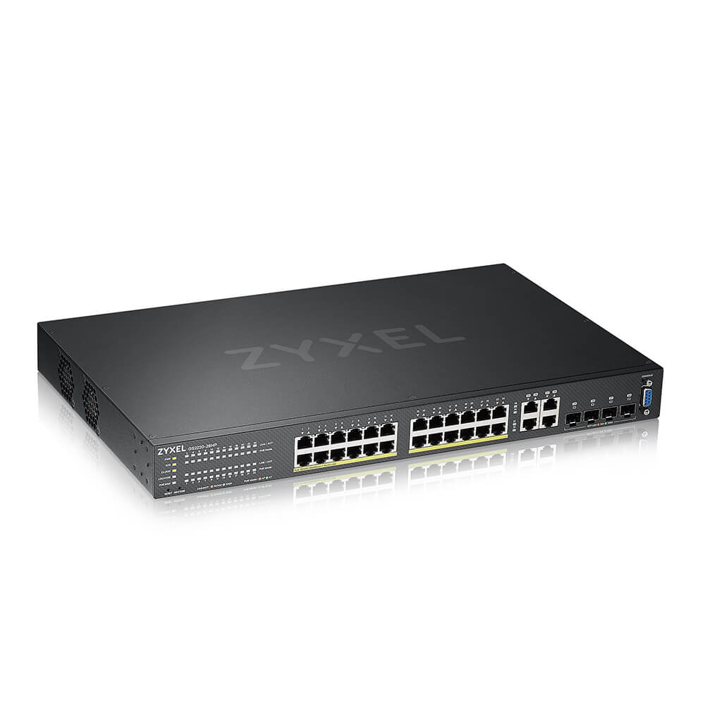 GS2220-28HP-EU0101F, гибридный L2 коммутатор PoE+