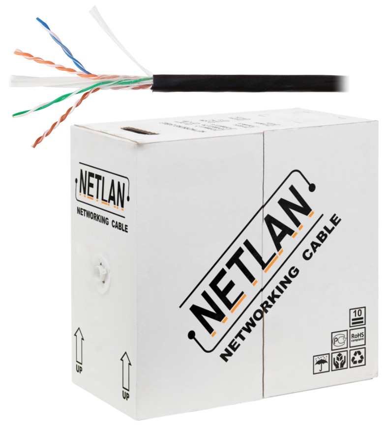U/UTP 4pair, Cat6, Solid, Out, PE (EC-UU004-6-PE-BK), кабель «витая пара» (LAN) для структурированных систем связи