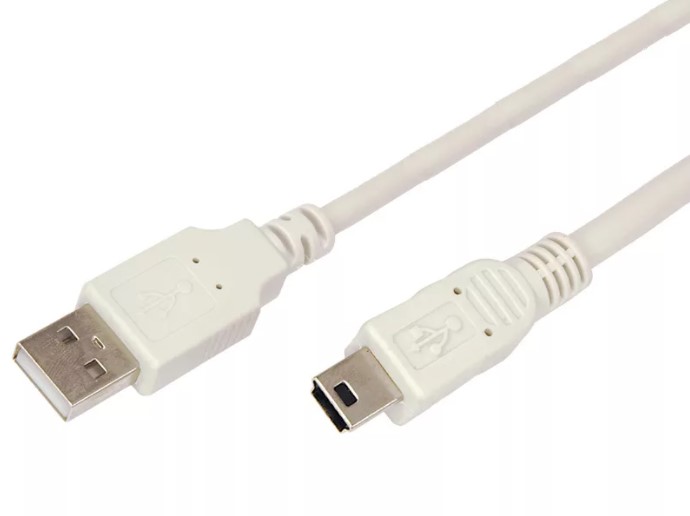 Кабель USB-A - mini USB, 1А, 1,8м, ПВХ, белый REXANT (18-1134), кабель для программирования