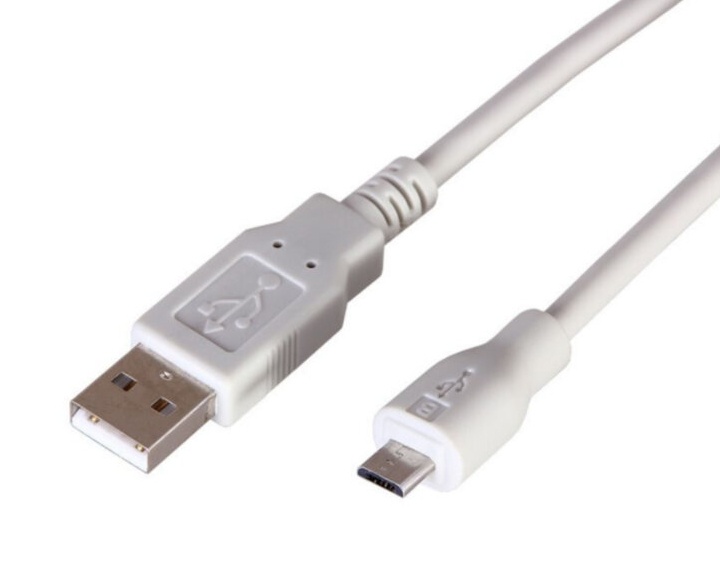 Кабель USB-A - micro USB, 1А, 1,8м, ПВХ, белый REXANT (18-1164), кабель для программирования