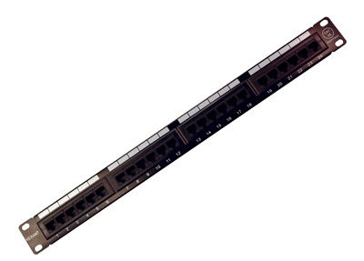 Коммутационная панель, 19", 1U, 24 порта RJ-45, категория 5e, UTP неэкранированная, черная Rexant (04-0021), патч-панель 19"