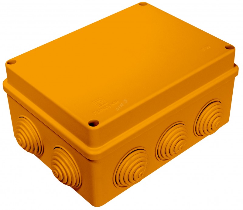 Коробка JBS150 150х110х70, 10 вых., 6P (0,15...2,5мм²) (43069HF) монтажная, огнестойкая, без галогена