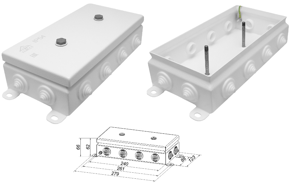 КМ IP55-1224, коробка монтажная электротехническая