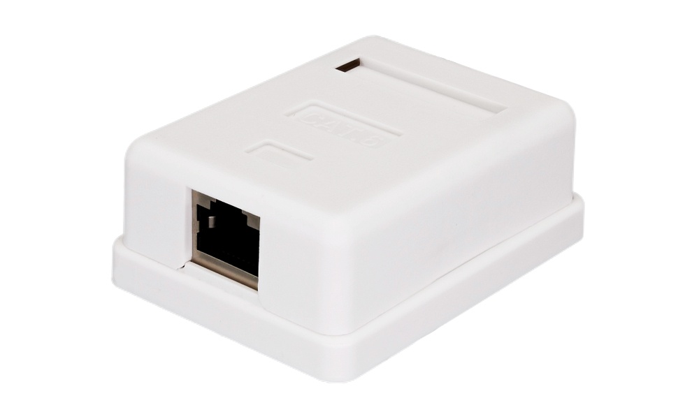 Розетка компьютерная настенная RJ-45, 8P8C, Cat.6, 1 порт FTP (10-0352)