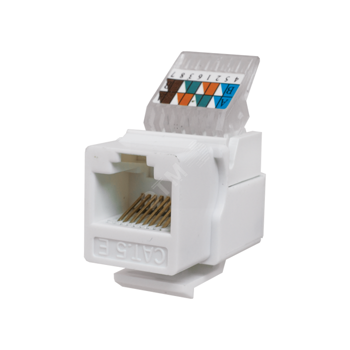 Модуль-вставка Keystone Кат5е, без.инстр.зад, белый UTP (10-0312), вставка Keystone Jack RJ-45