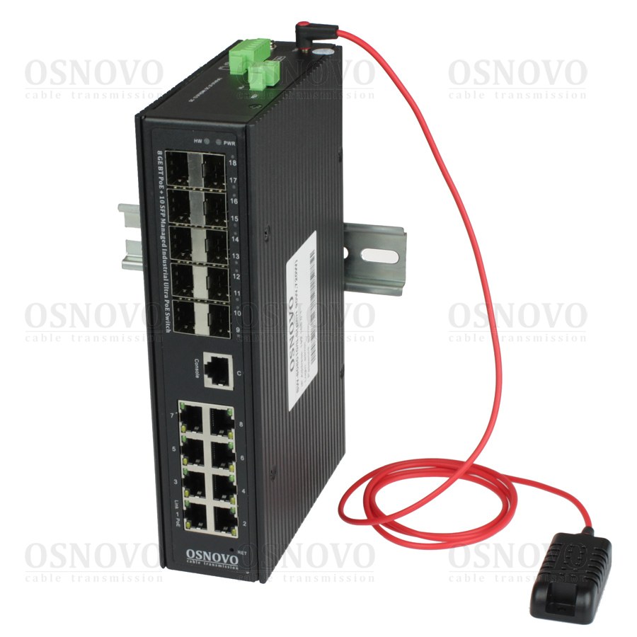 SW-808010/ILS(port 90W, 720W), коммутатор с PoE
