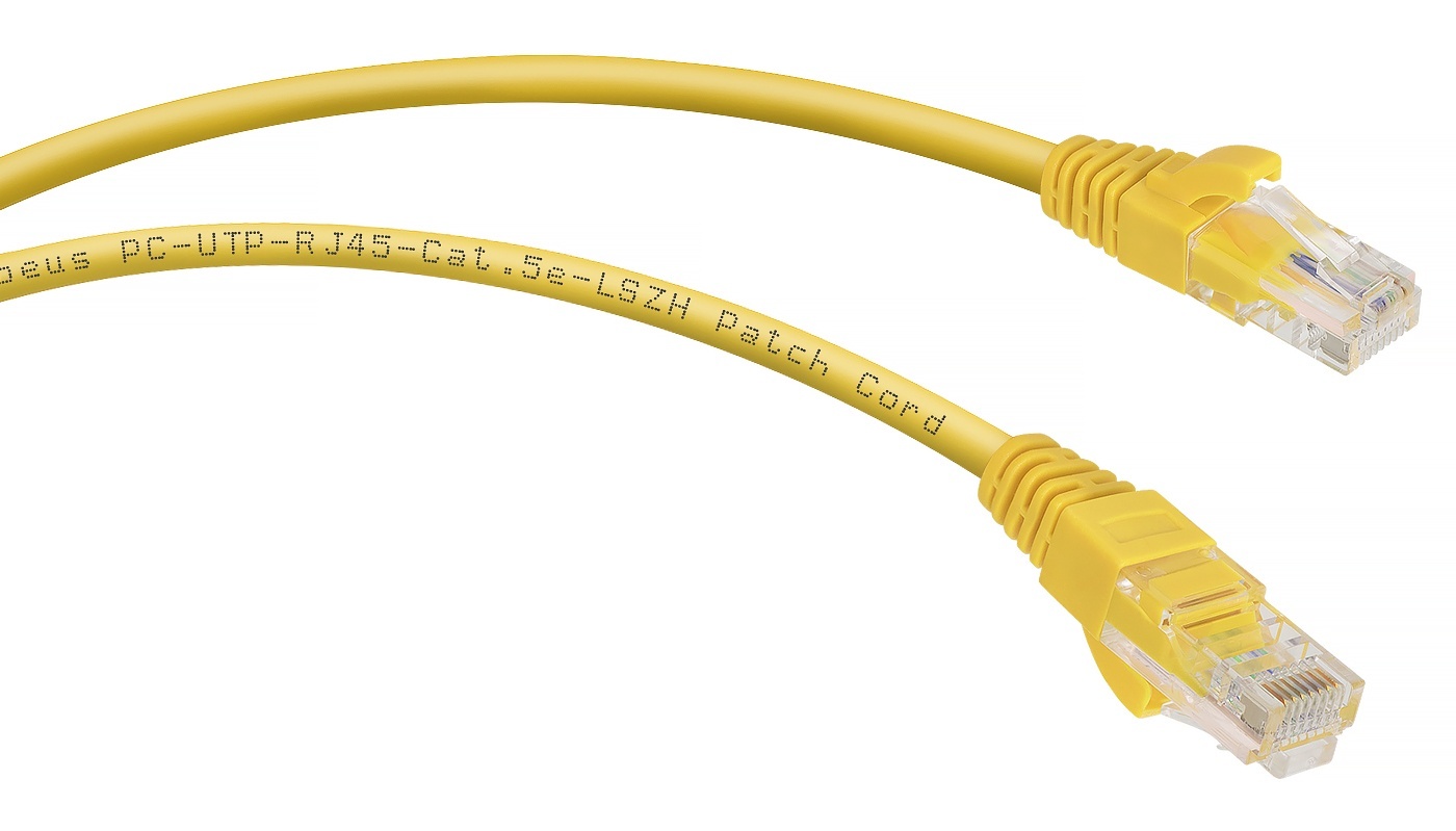 PC-UTP-RJ45-Cat.5e-0.5m-YL-LSZH (9496c), желтый, патч-корд медный