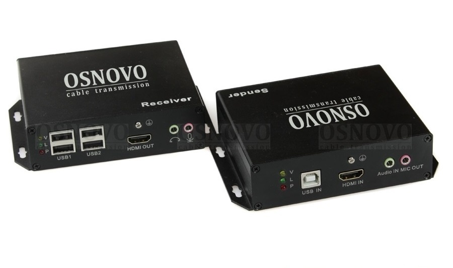 TLN-HiKMA/1+RLN-HiKMA/1, удлинитель HDMI, USB, RS232, ИК-сигнала