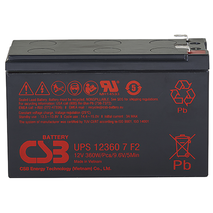 CSB UPS 123607, аккумулятор герметичный свинцово-кислотный