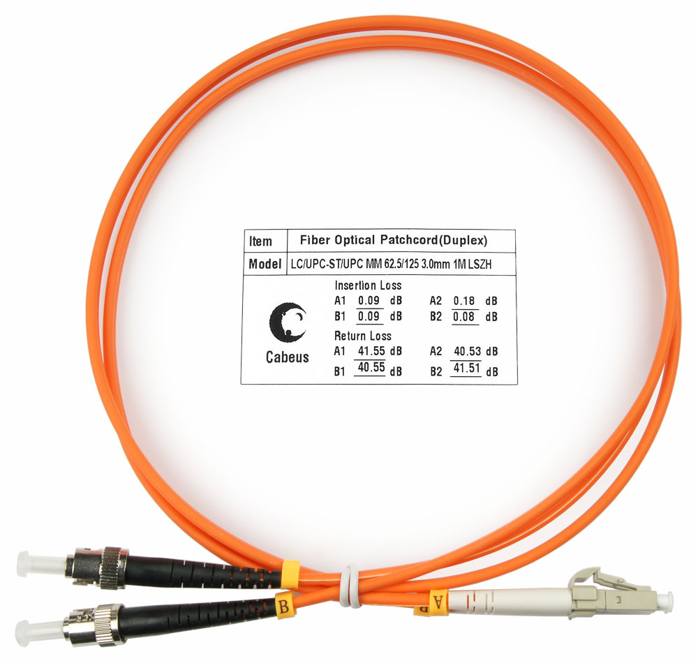 FOP-62-LC-ST-1m (7614c), патч-корд оптический
