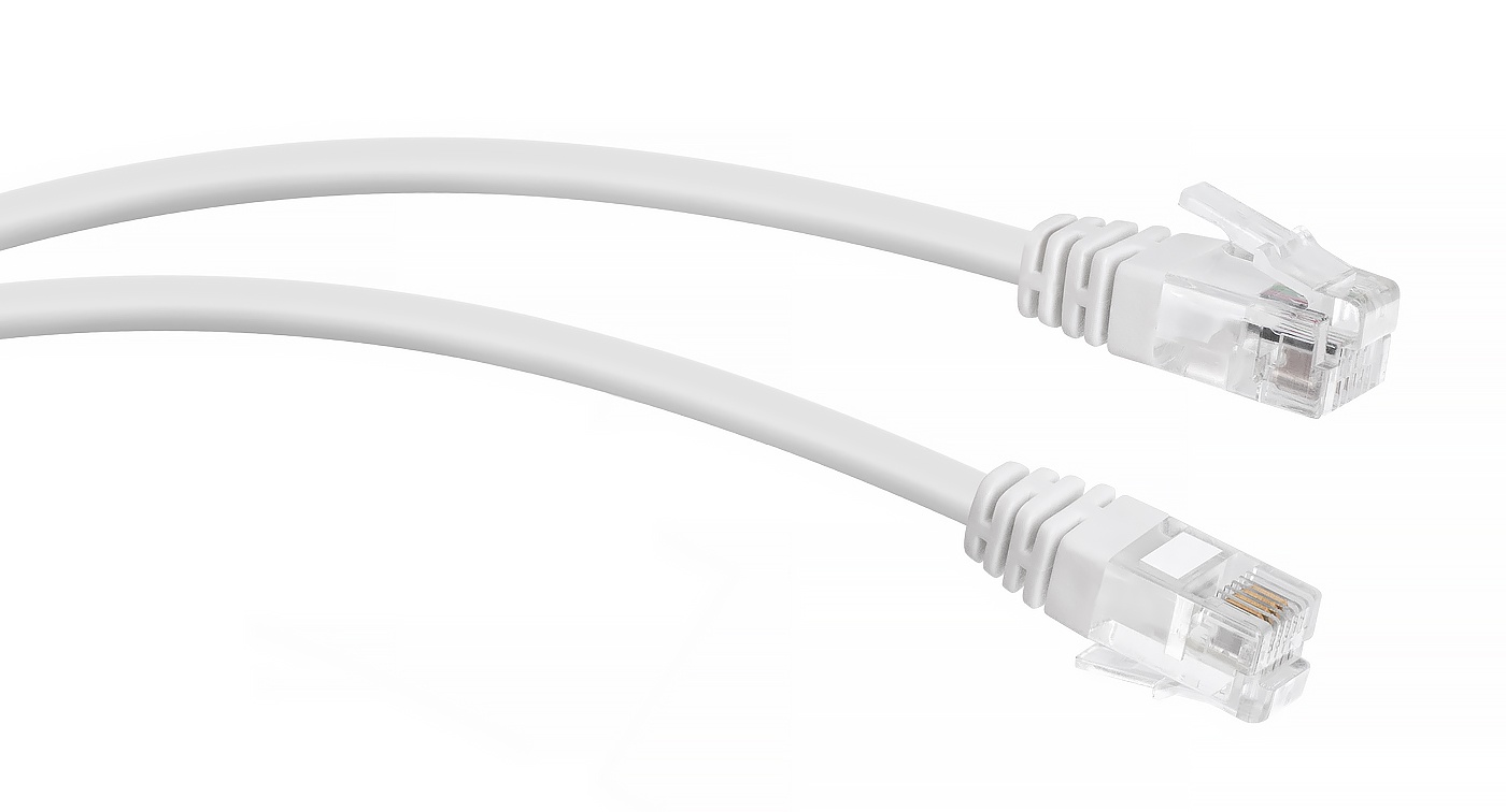 PC-TEL-RJ12-1m (7887c), белый, патч-корд медный