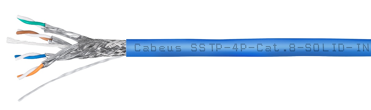 SSTP-4P-Cat.8-SOLID-IN-LSZH-BL (7750c), кабель «витая пара» (LAN) для структурированных систем связи