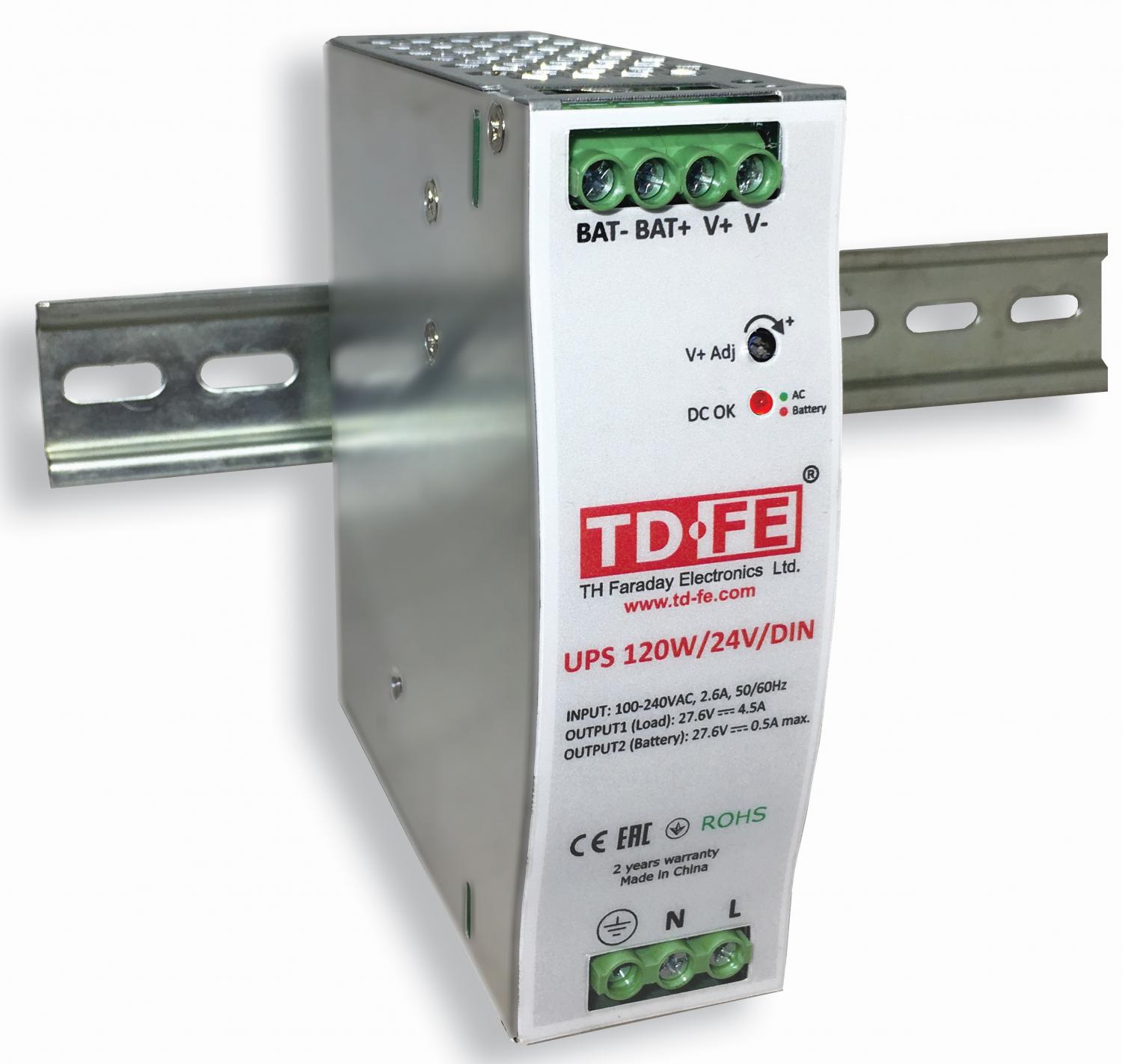 UPS 120W/24V/DIN, блок бесперебойного питания