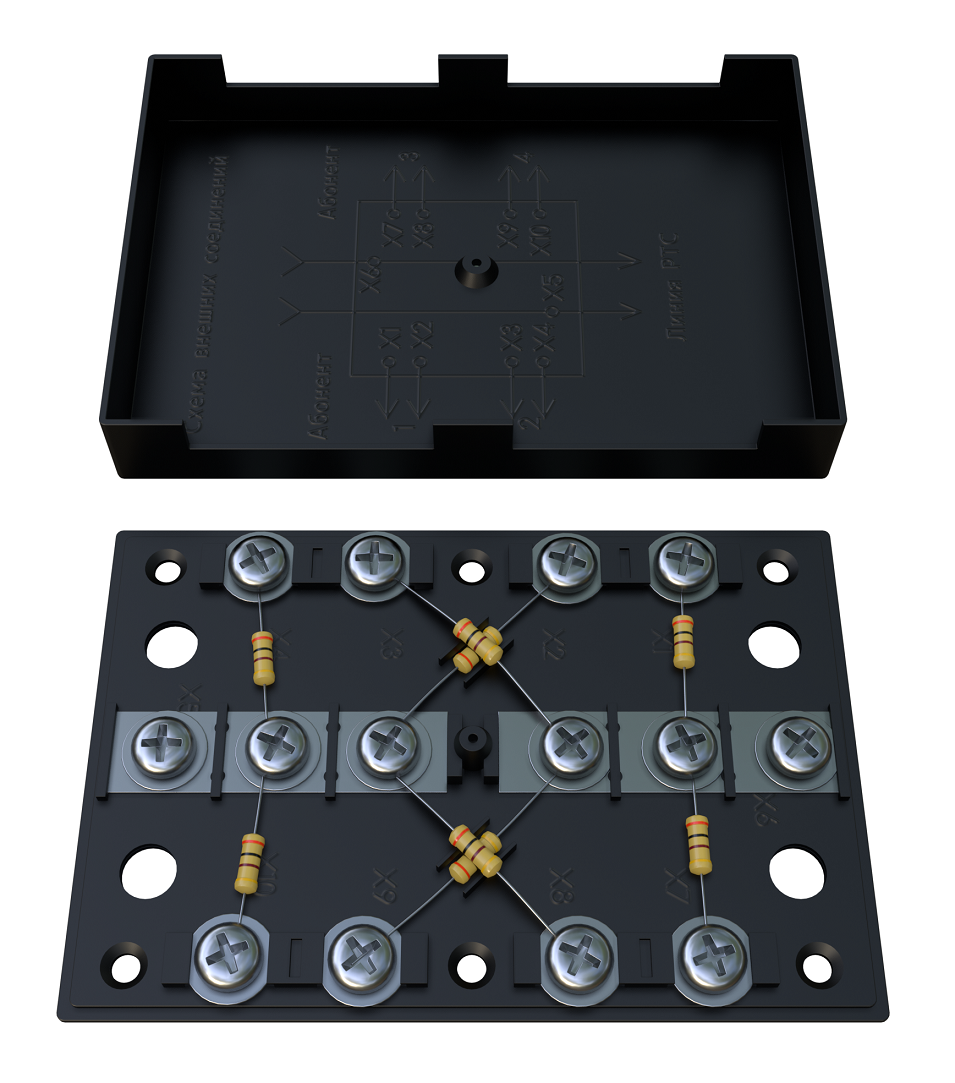 KRA-4 75 Om black (MEC42102), коробка на 4 абонента