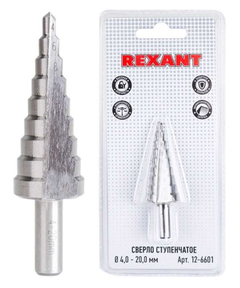 Сверло по металлу ступенчатое 4,0-20,0 мм 76mm 62 HRC Kranz (KR-12-6601)