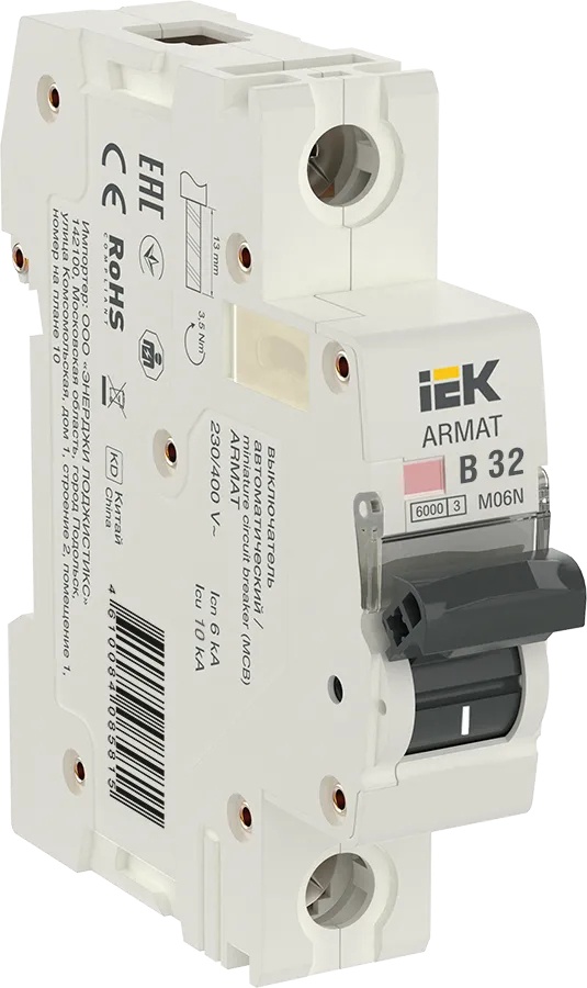 M06N 1P B 32А 6кА ARMAT (AR-M06N-1-B032), автоматический выключатель