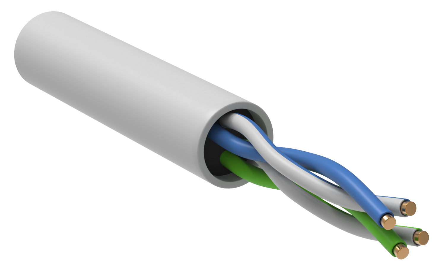 GENERICA U/UTP кат. 5E 24AWG 2 пары LSZH INDOOR белый (BC1-C5E02-128-305-G), кабель «витая пара» (LAN) для структурированных систем связи