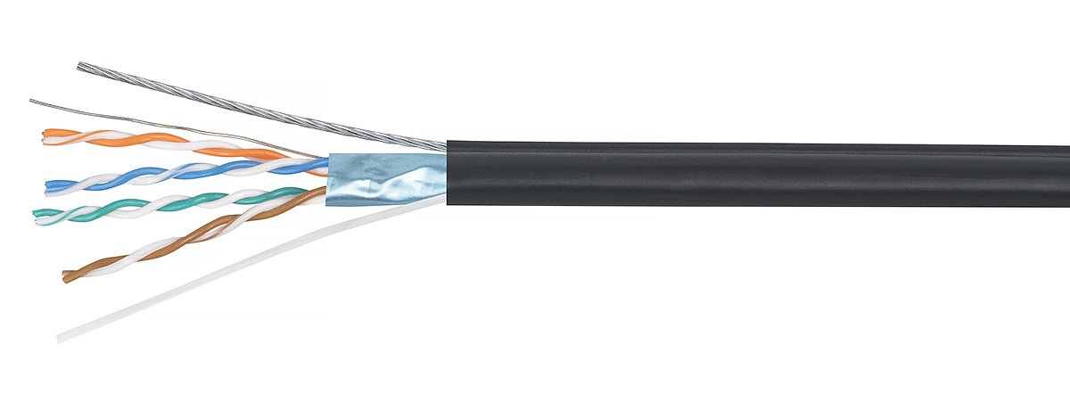 GENERICA F/UTP кат. 5E 100МГц 4 пары LDPE OUTDOOR трос 1,2мм черный (BC3-C5E04-359-305-G), кабель «витая пара» (LAN) для структурированных систем связи