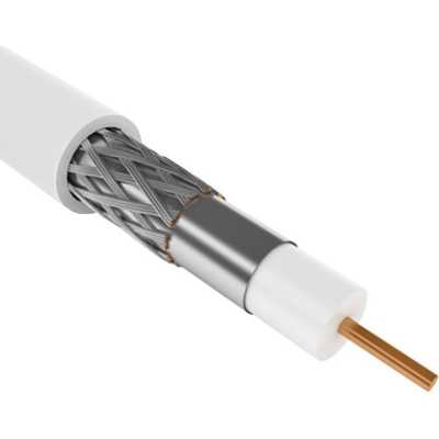 GENERICA RG6 CCS 75Ом FPE PVC белый (CC1-R6F1-111-300-G), кабель коаксиальный омедненный